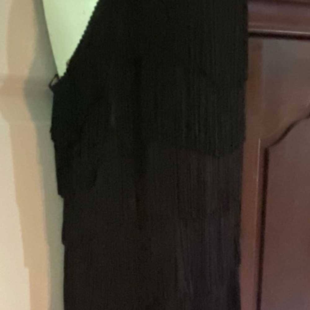 Kay Unger black fringe dress - image 2