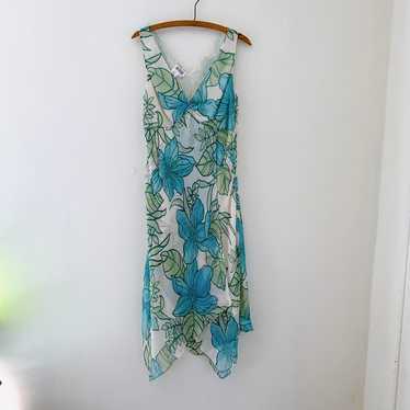 Vintage 90’s Y2K 100% Silk Asymmetrical Dress Sz 8 - image 1