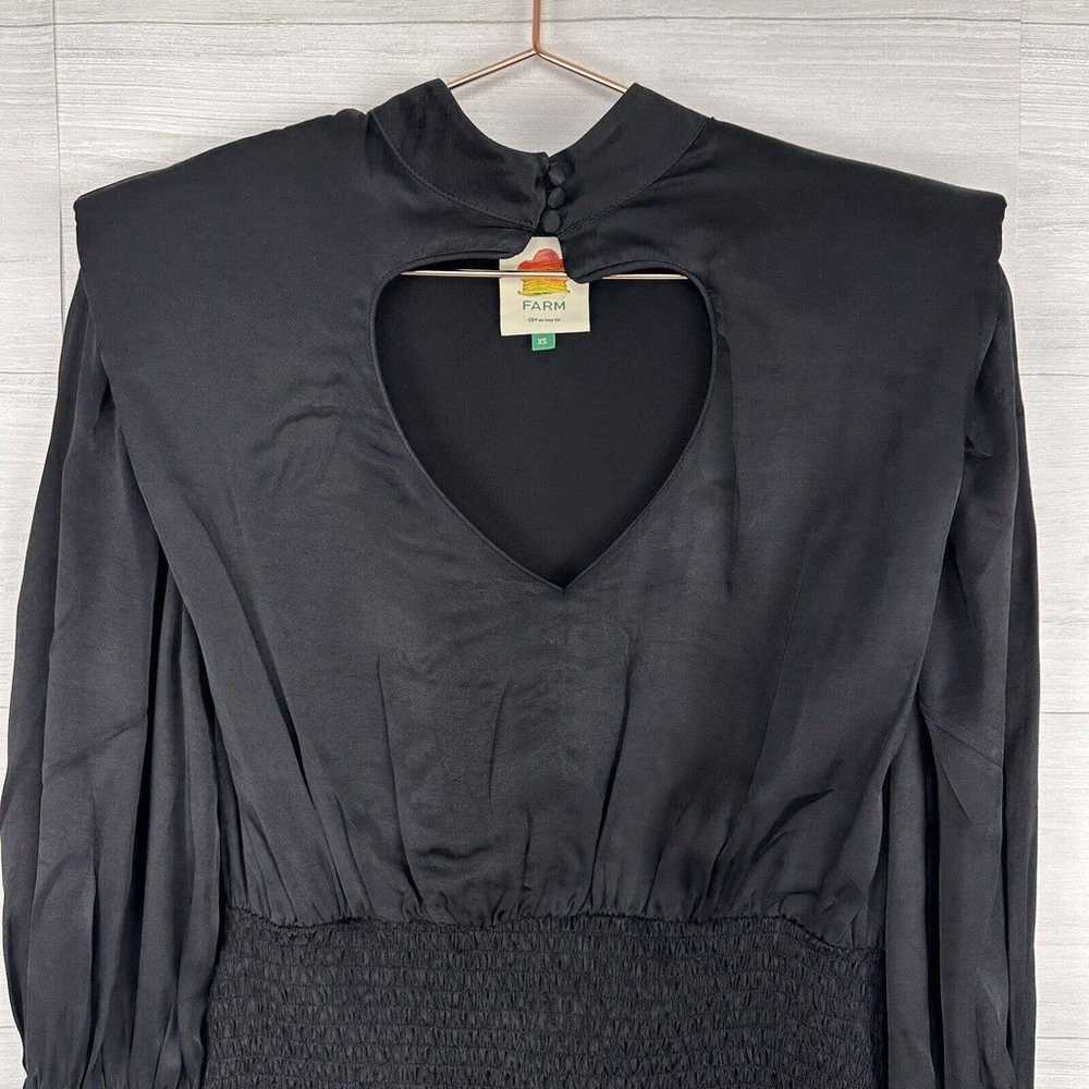 Farm Rio Heart Neckline Mini Dress Size XS Black … - image 4