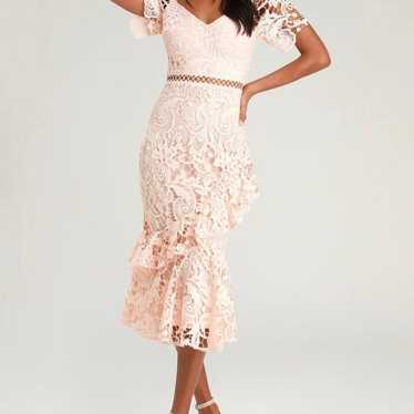 Lulus briarwood pink crochet dress blush