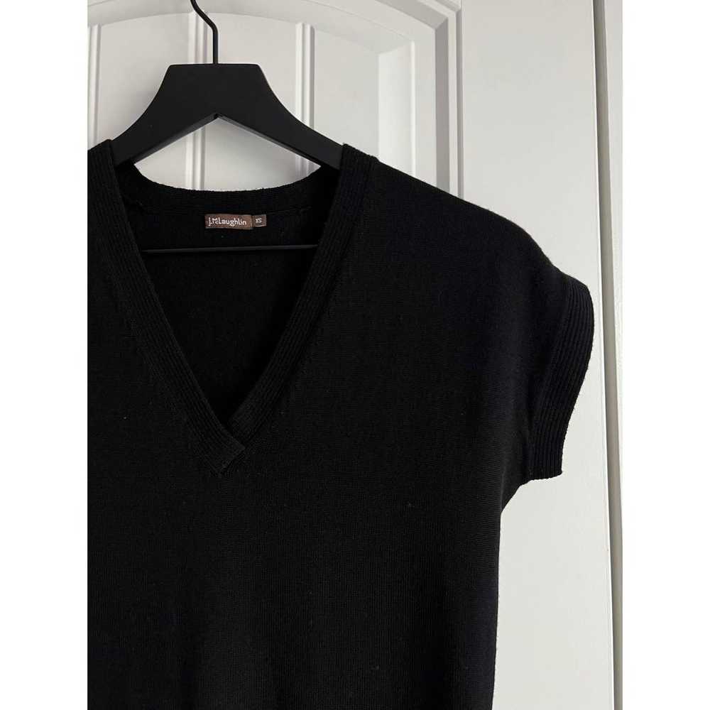 J. McLaughlin Black 100% Merino Wool Sweater Dres… - image 3