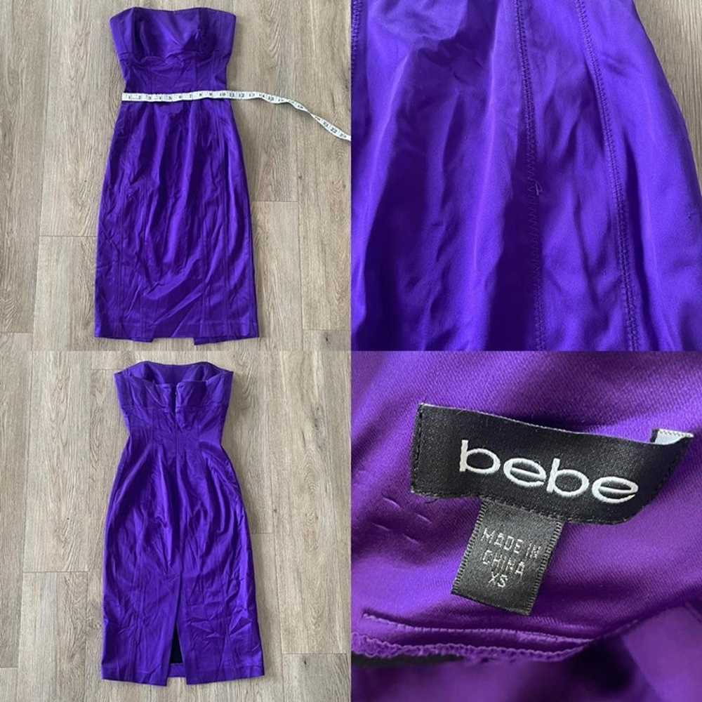 Vintage 00’s Bebe Purple Strapless Bodycon Knee L… - image 4