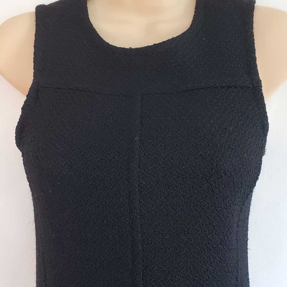 Theory Black Textured Wool Dress Size 0 - image 2