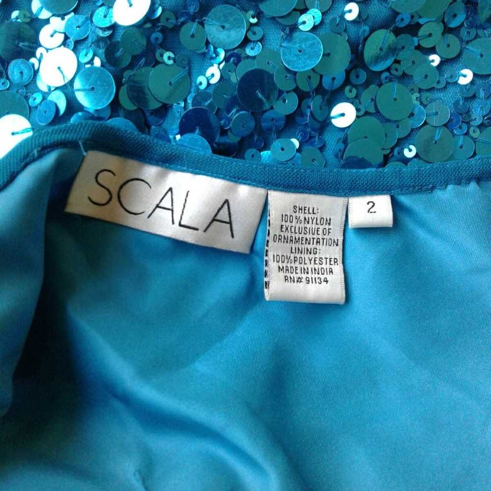 Scala Teal sequin formal dress - image 4
