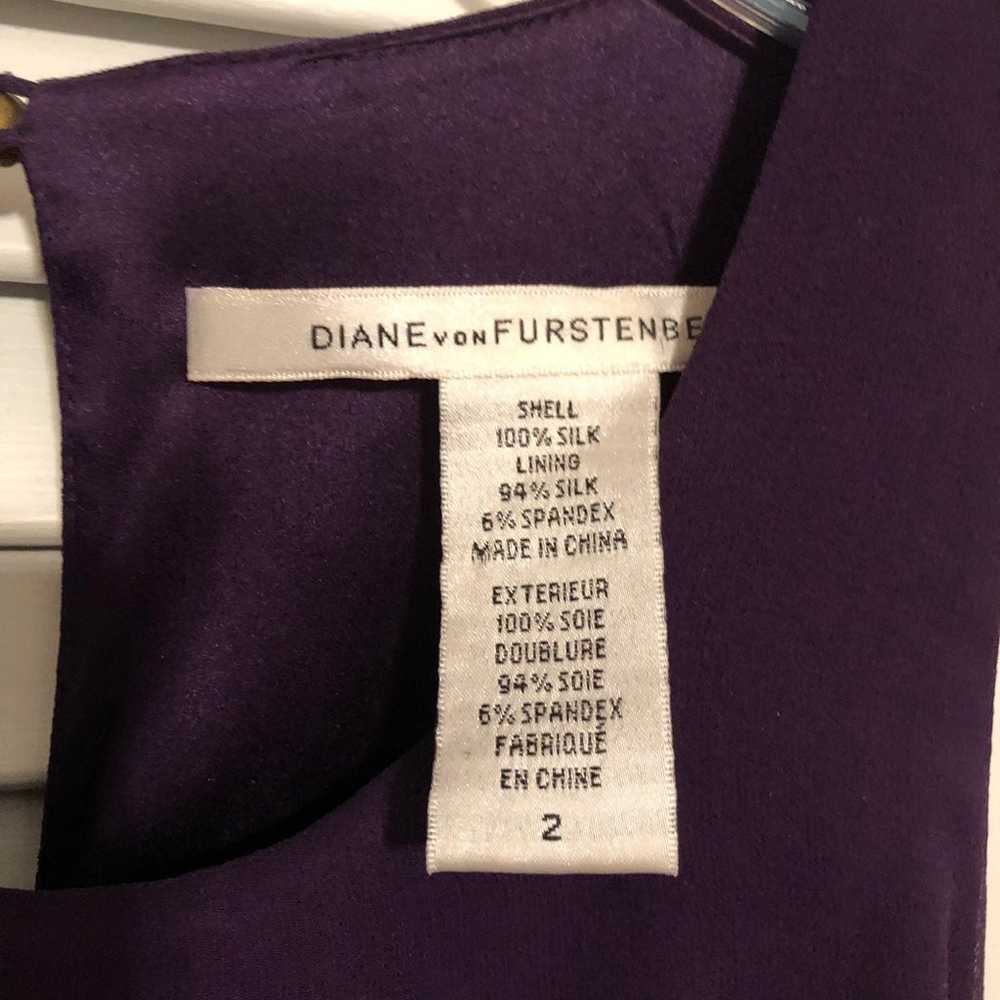 Diane von Furstenburg 100% silk Purple Eggplant M… - image 5