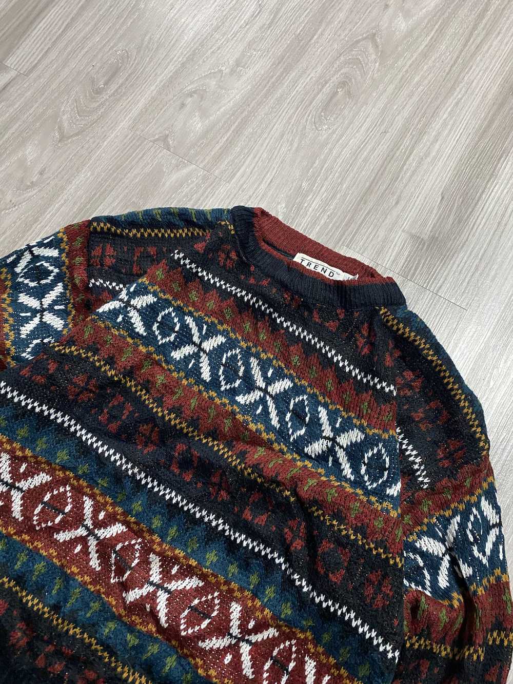 Coloured Cable Knit Sweater × Coogi × Japanese Br… - image 2