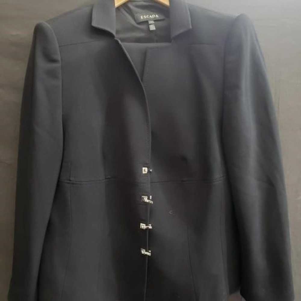 Escada ESCADA Black Power Suit Career Set Jacket … - image 1