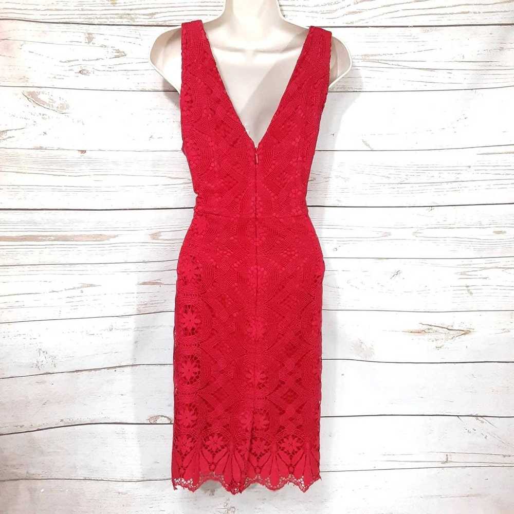 Maeve Camari Red Crochet Lace Midi Dress - image 6