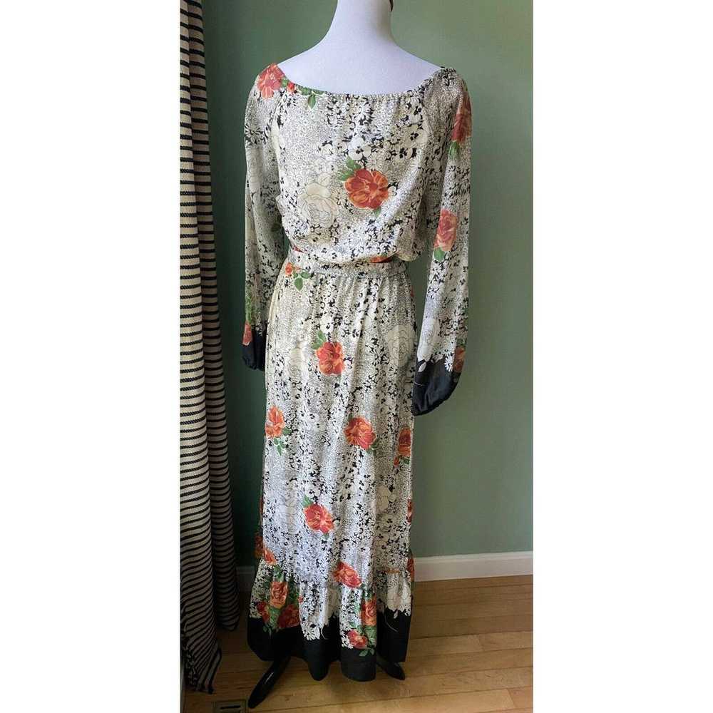 Vintage 1970s Boho Floral Maxi Dress Off Shoulder… - image 7