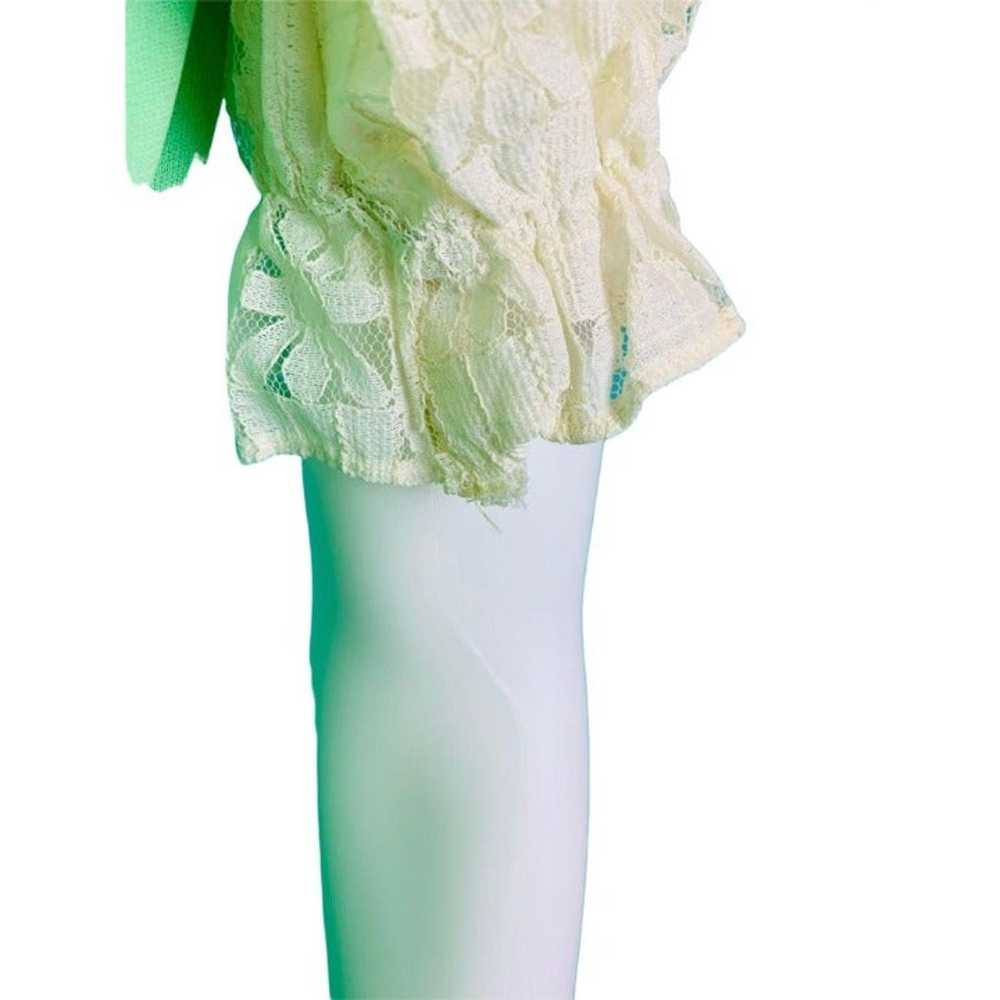 Vintage 1970s Mint Green Polyester Lace Yoke Baby… - image 10