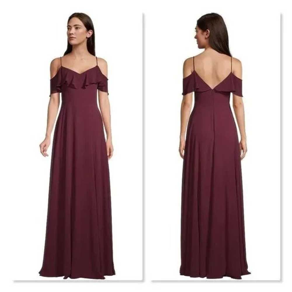 LEVKOFF | Flutter Sleeve Chiffon Gown - [Size 12 … - image 1