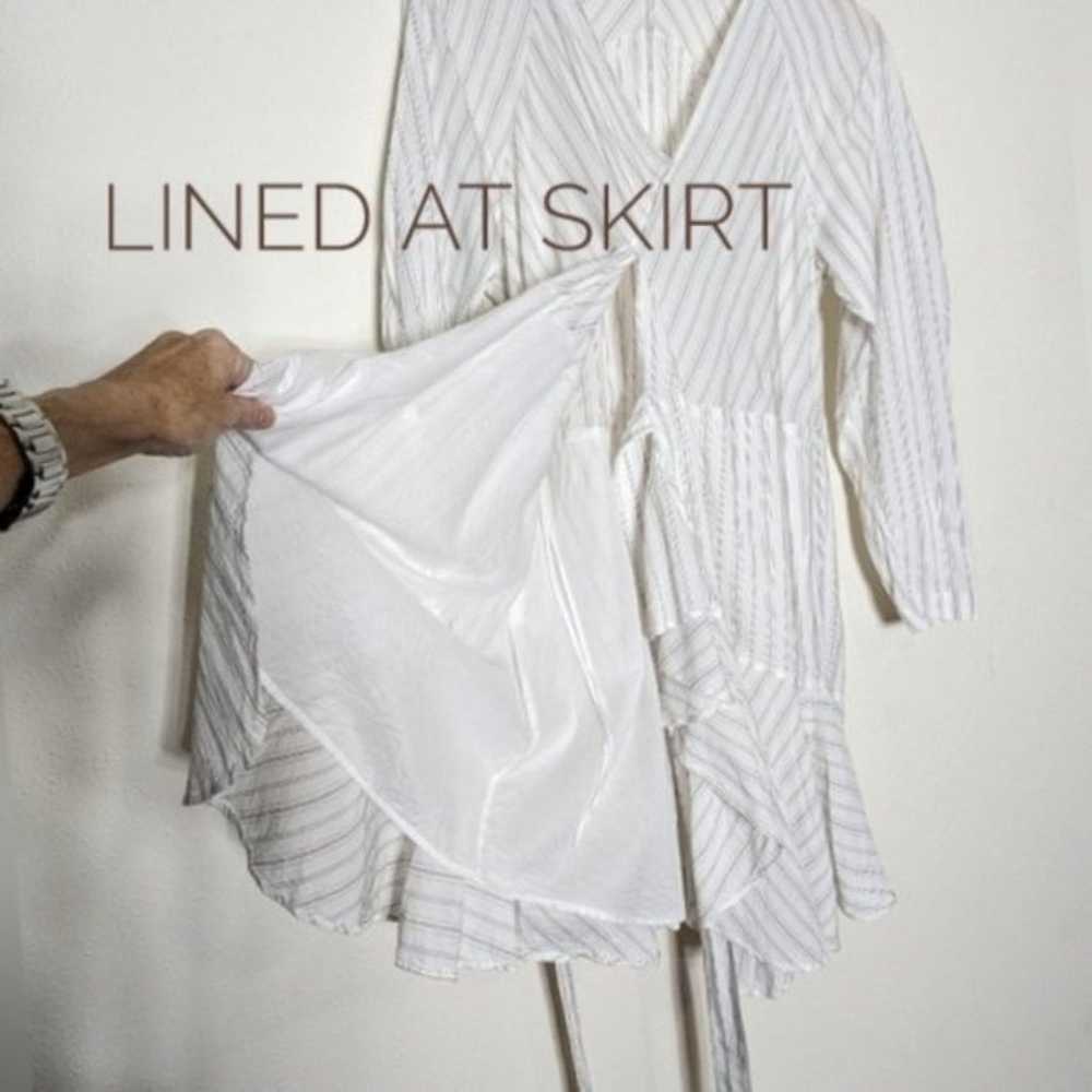 A.L.C. Enzo Wrap Dress Cotton Poplin Stripe Mini … - image 10