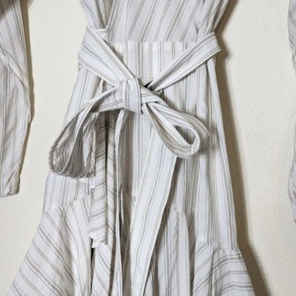 A.L.C. Enzo Wrap Dress Cotton Poplin Stripe Mini … - image 5