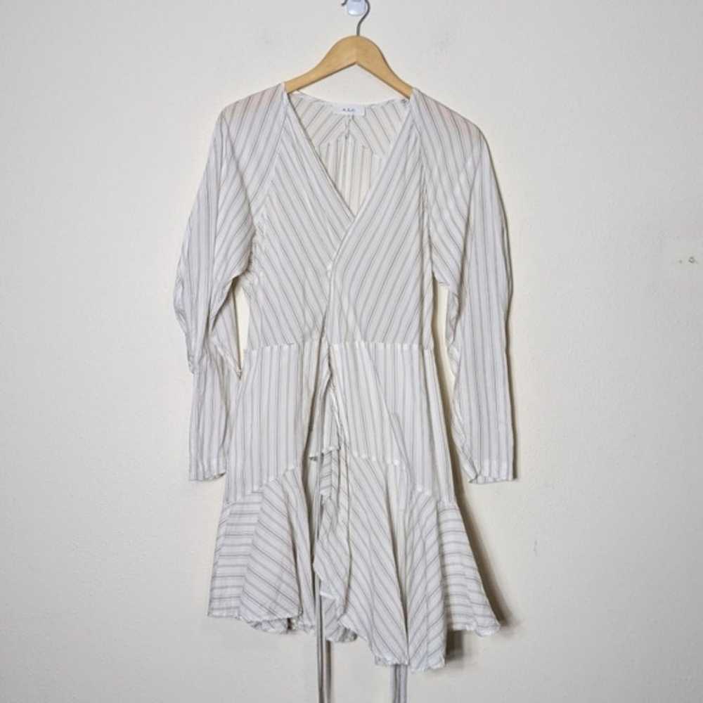 A.L.C. Enzo Wrap Dress Cotton Poplin Stripe Mini … - image 9