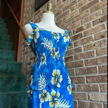 Hawaiian 90's cotton Floral bustier dress