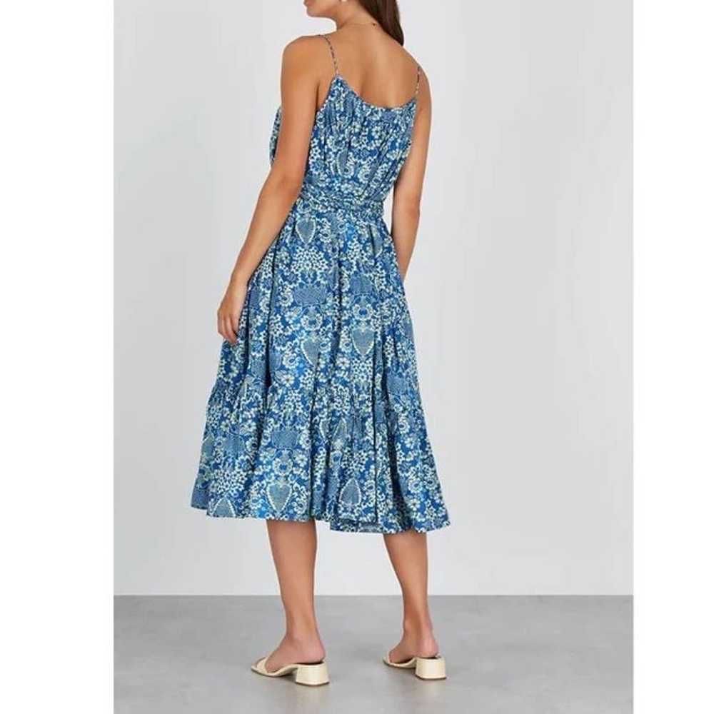 RHODE RESORT Lea Midi Dress Womens Large Blue Med… - image 2