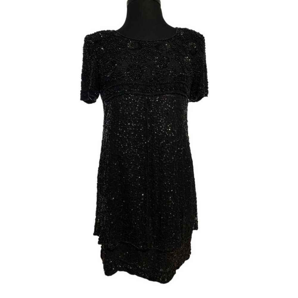 LAURENCE KAZAR Vintage Black Bead & Sequin Dress … - image 12