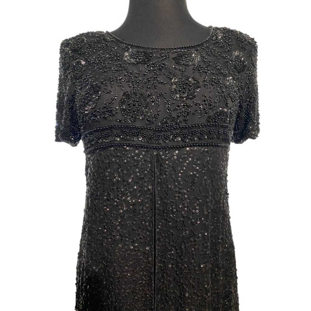 LAURENCE KAZAR Vintage Black Bead & Sequin Dress … - image 2