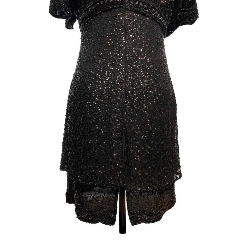 LAURENCE KAZAR Vintage Black Bead & Sequin Dress … - image 8