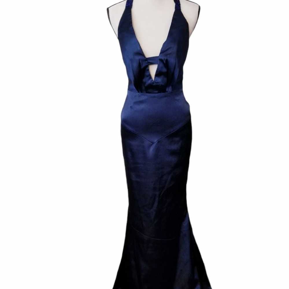 Navy blue silk gown - image 1