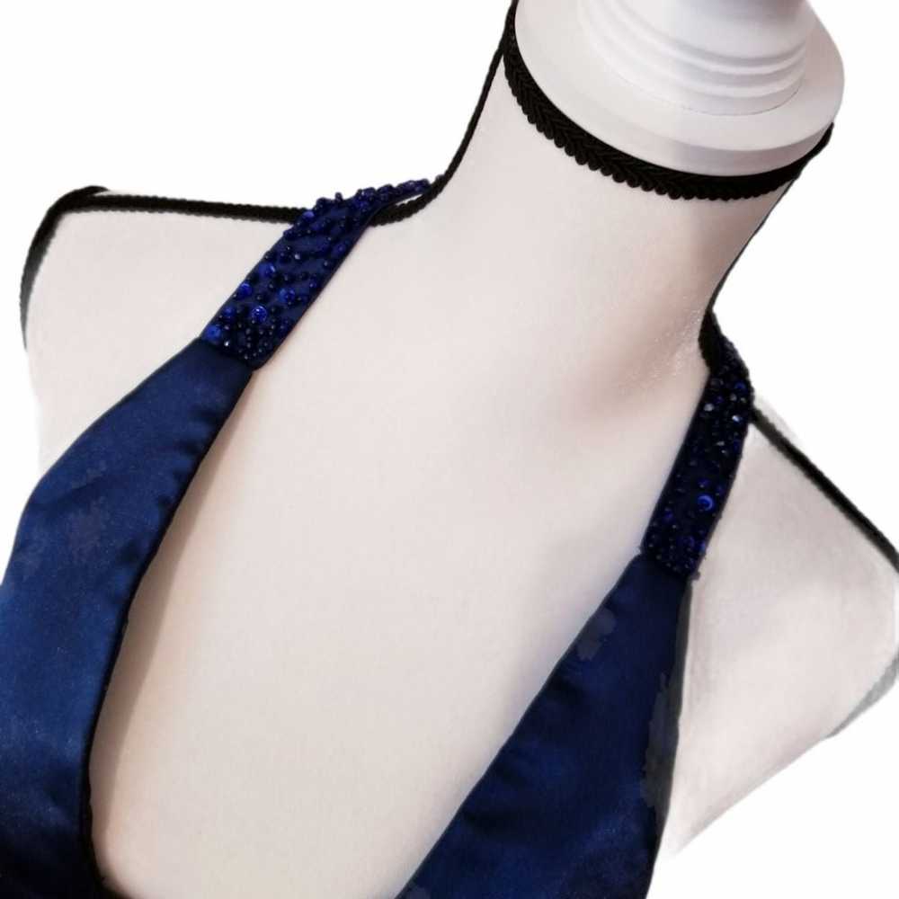 Navy blue silk gown - image 3