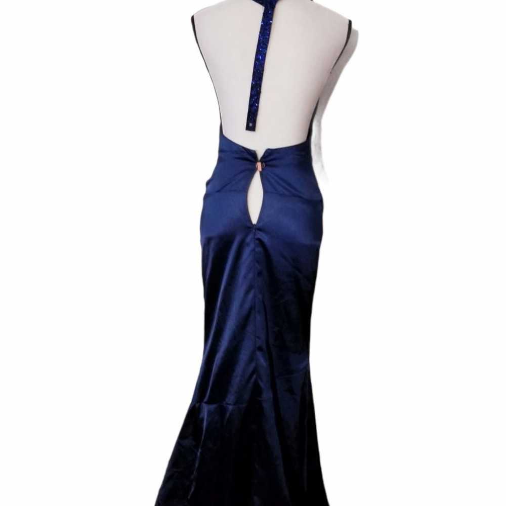 Navy blue silk gown - image 4