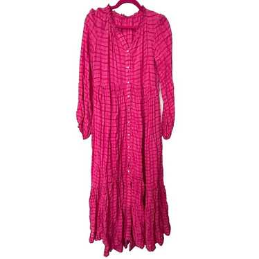 Free People Dress Womens XS Hot Pink Edie Plaid S… - image 1