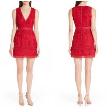 Alice + Olivia red lace dress