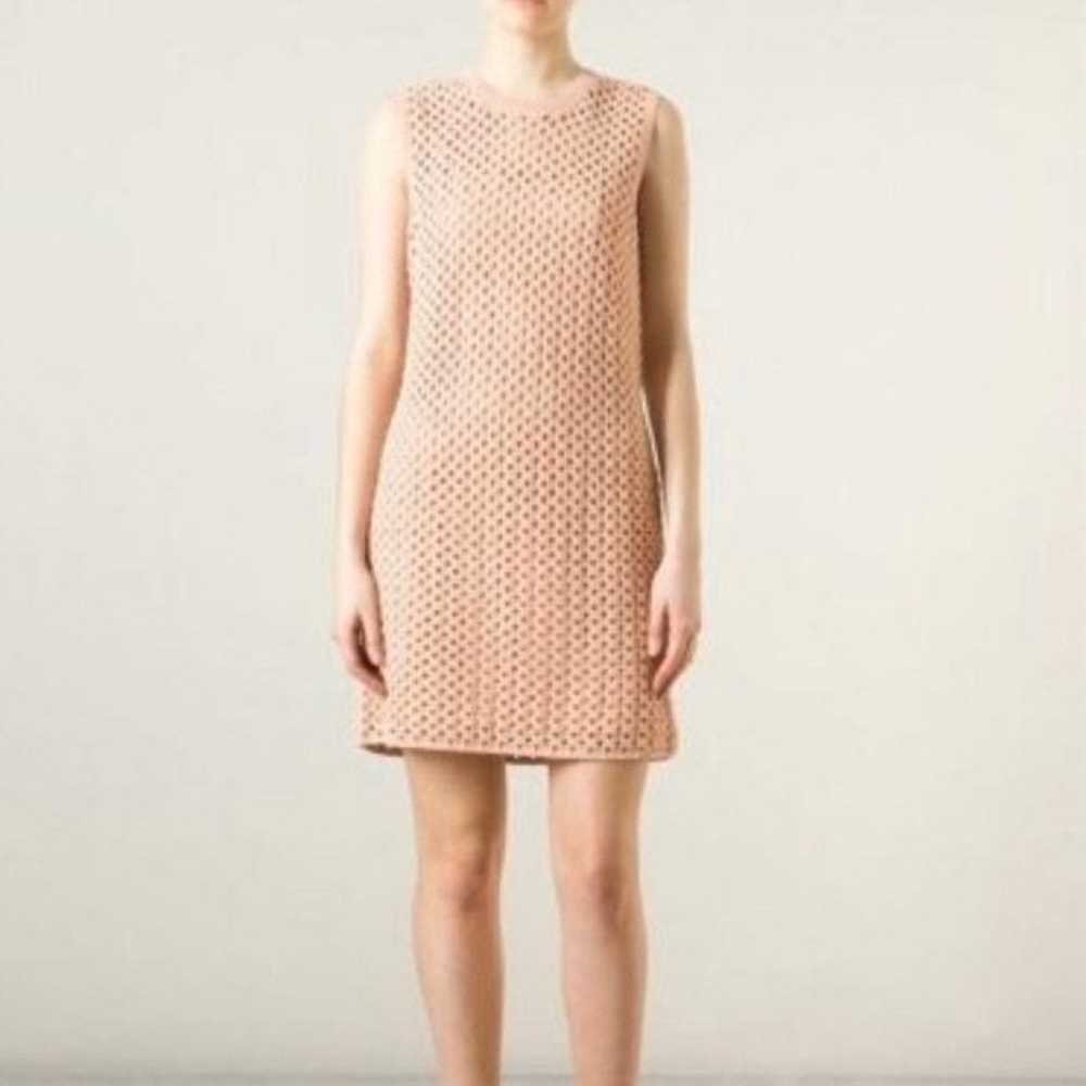 Peach Crochet Knit Dress with lining - image 1