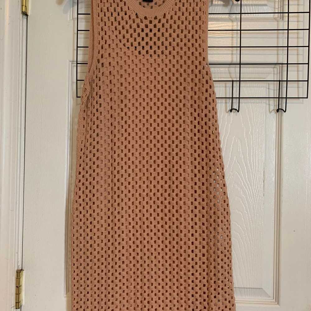 Peach Crochet Knit Dress with lining - image 2