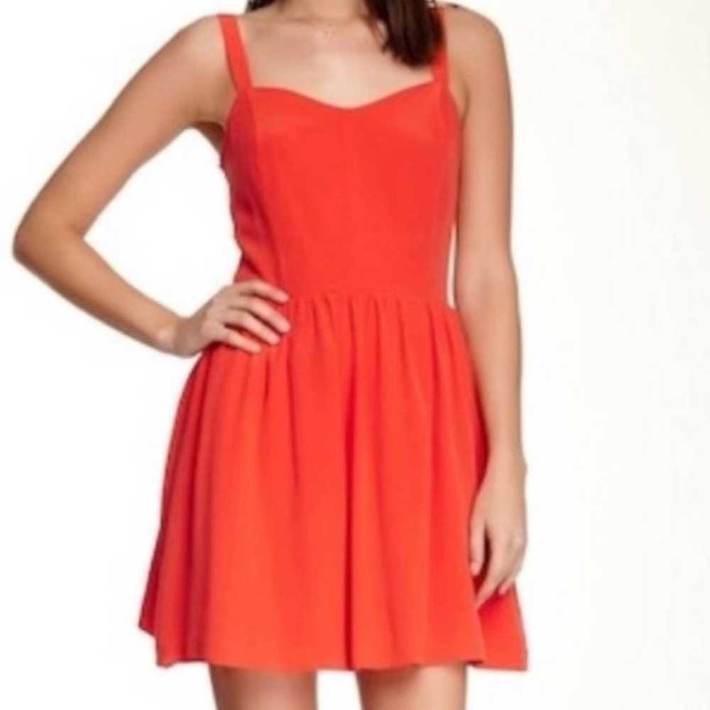 Joie Latelle Silk Mayan Red/Orange Silk Mini Dress - image 1