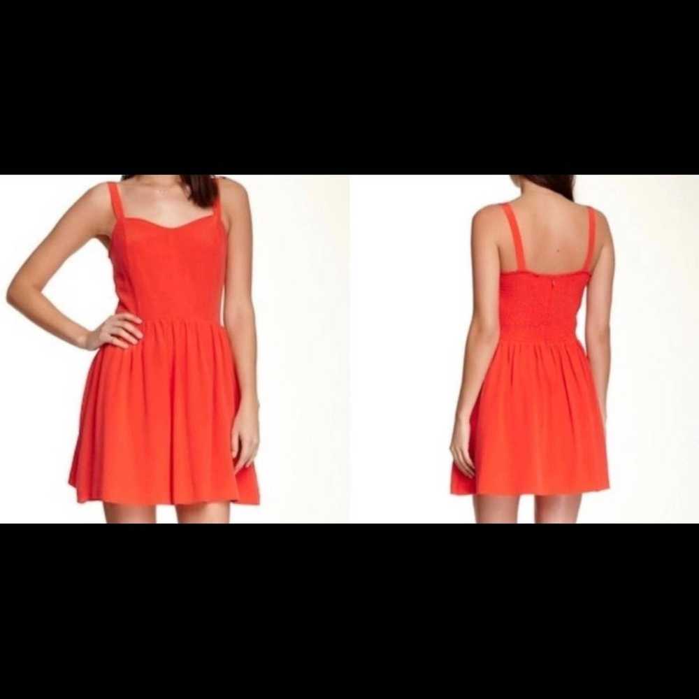 Joie Latelle Silk Mayan Red/Orange Silk Mini Dress - image 3