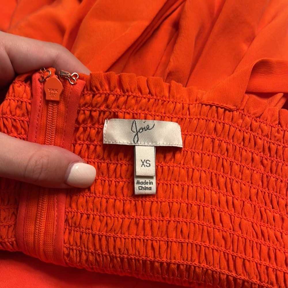 Joie Latelle Silk Mayan Red/Orange Silk Mini Dress - image 4