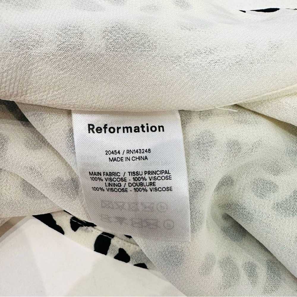 Reformation Elle smocked Ocelot Black White Anima… - image 11