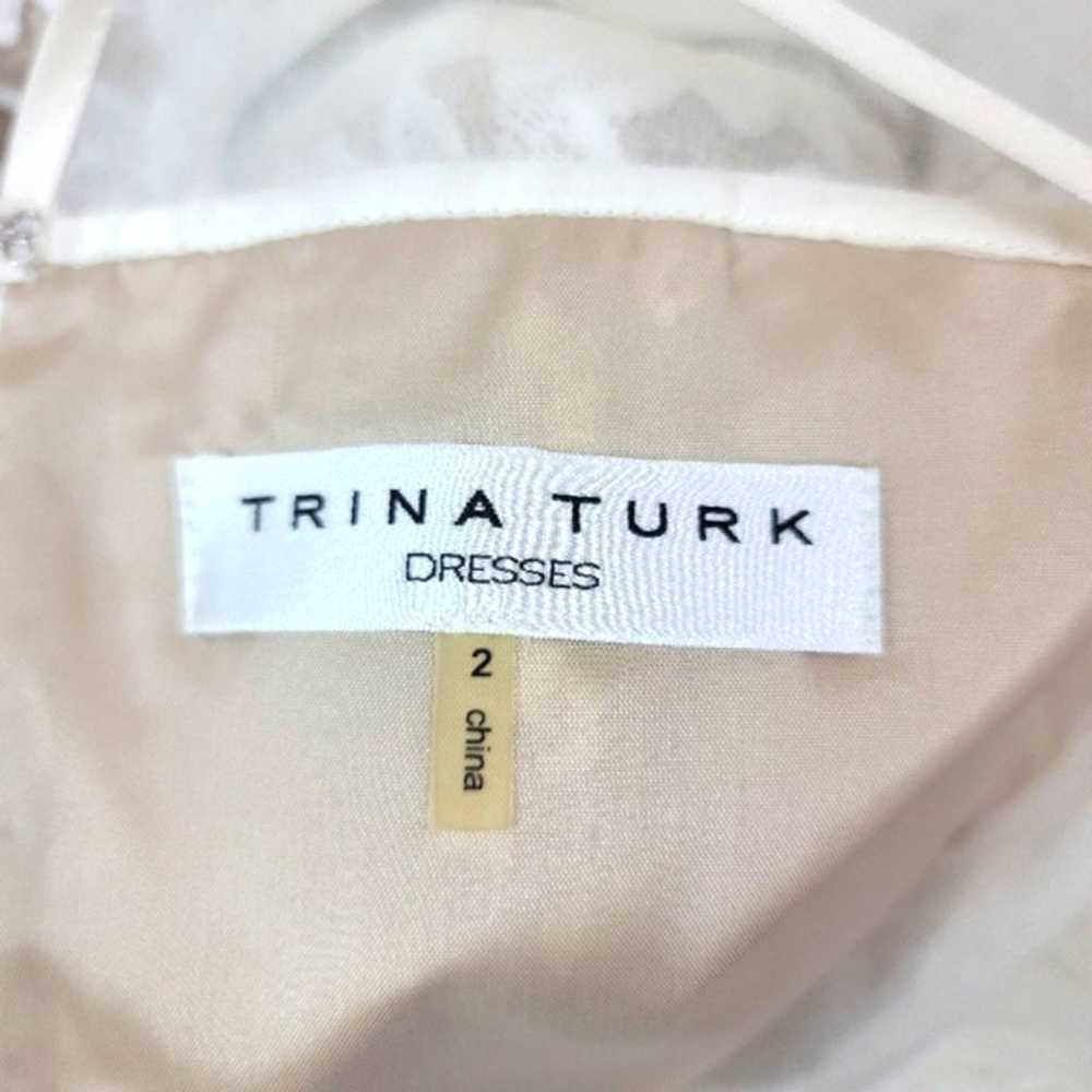 TRINA TURK SHEER FRONT LACE MINI WHITE/ NUDE SLEV… - image 6