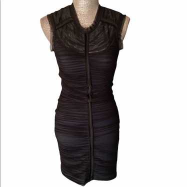 BCBGMaxaZria Mesh Ruched Sleeveless Mini Dress XS - image 1