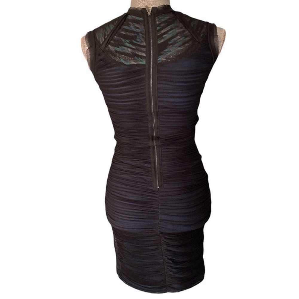 BCBGMaxaZria Mesh Ruched Sleeveless Mini Dress XS - image 4