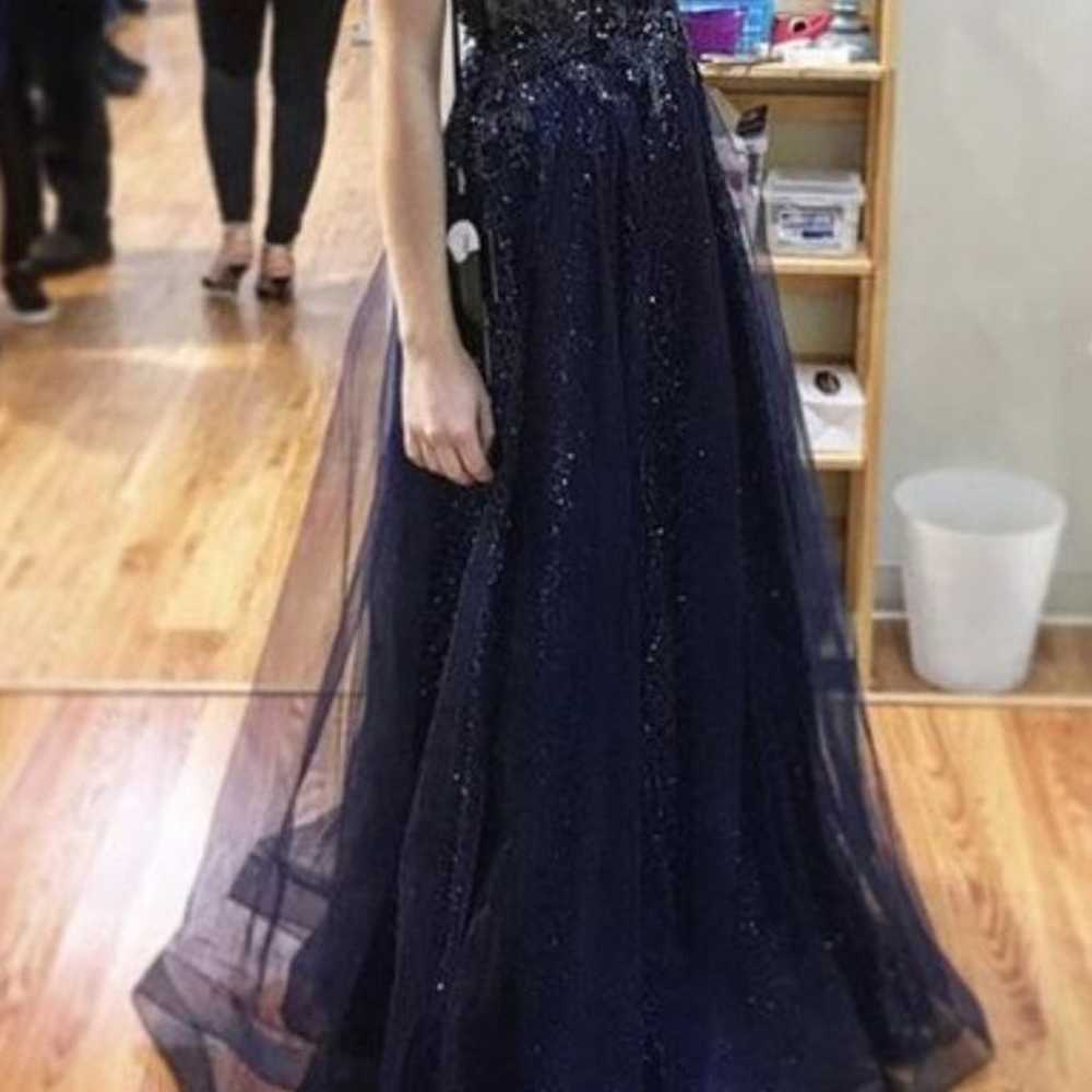 Andrea&leo couture navy prom dress - image 12