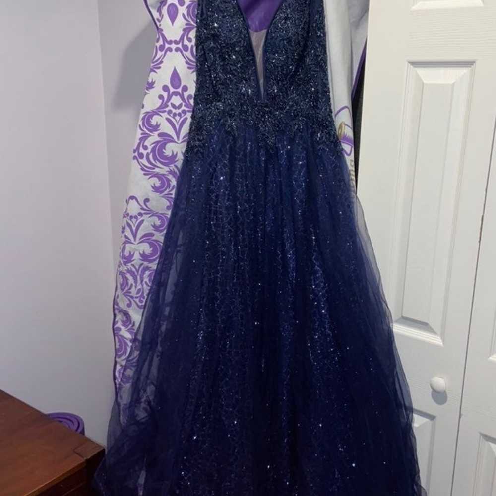 Andrea&leo couture navy prom dress - image 2