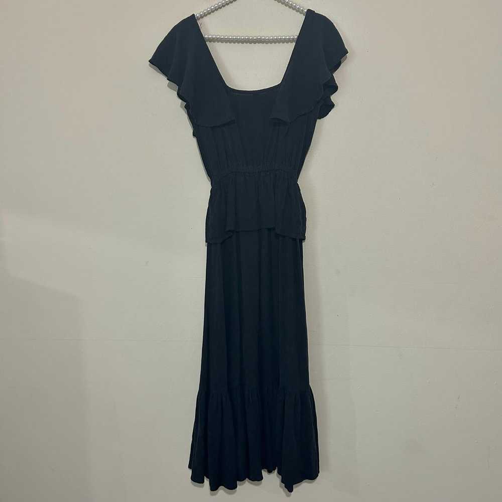 Rachel Pally Black Linen Mariah Ruffle Midi Dress… - image 2