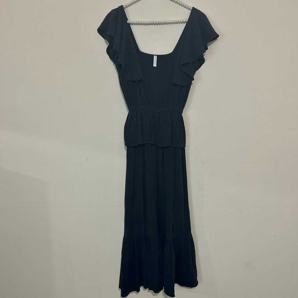 Rachel Pally Black Linen Mariah Ruffle Midi Dress… - image 4