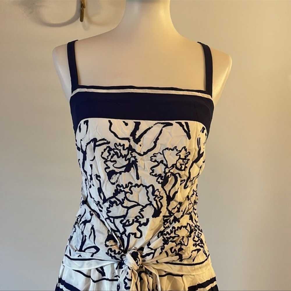 [Tanya Taylor] Navy/White Silk Floral Dress - Siz… - image 2