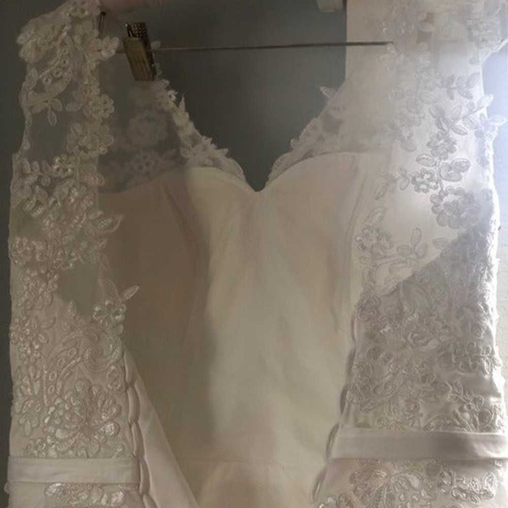 Tea Length Lace Up Wedding Dress - image 5