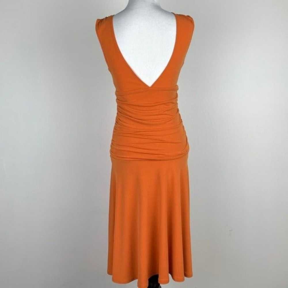 Arden B Dress sz S burnt orange maxi double deep V - image 5