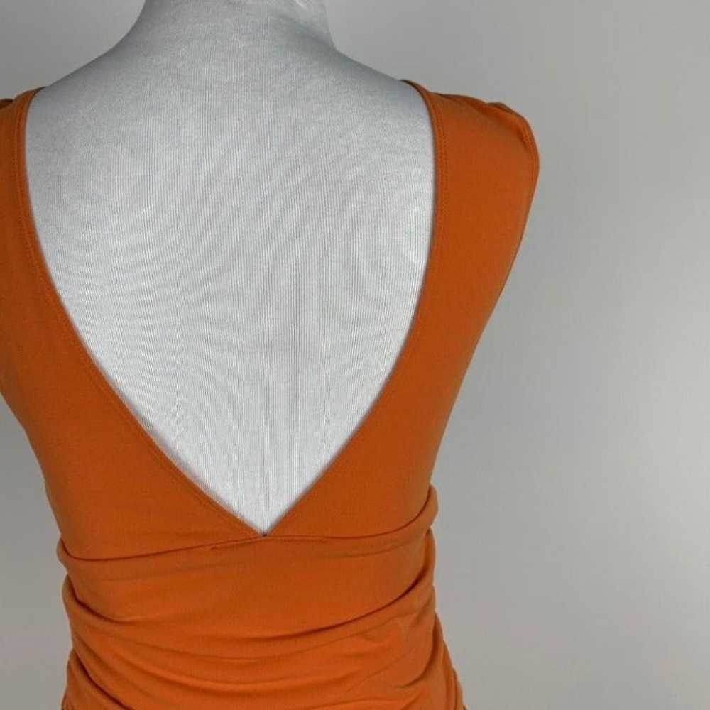 Arden B Dress sz S burnt orange maxi double deep V - image 6