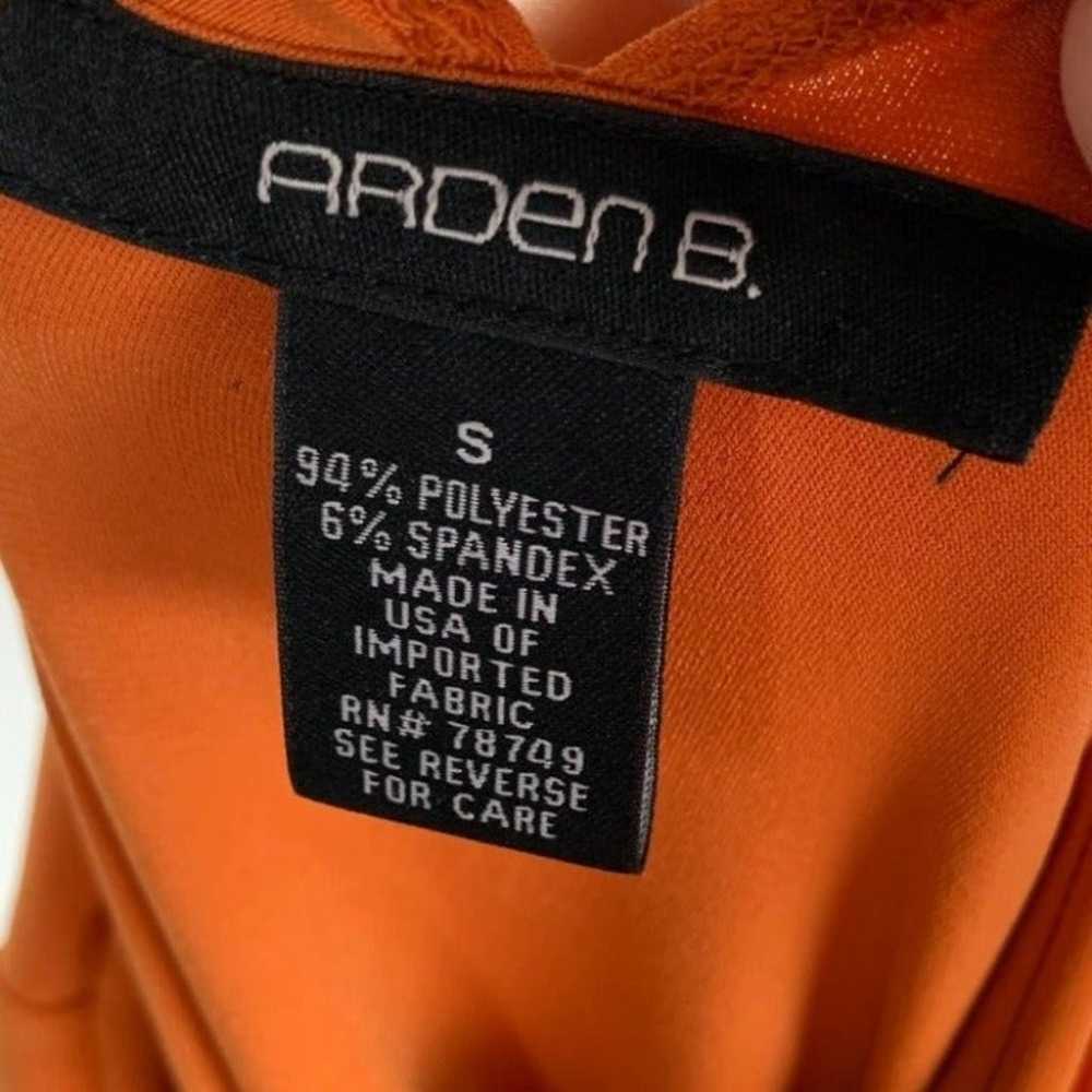 Arden B Dress sz S burnt orange maxi double deep V - image 8