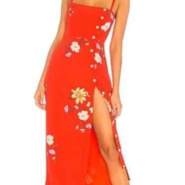 JANETTE MIDI DRESS IN RED FLORAL