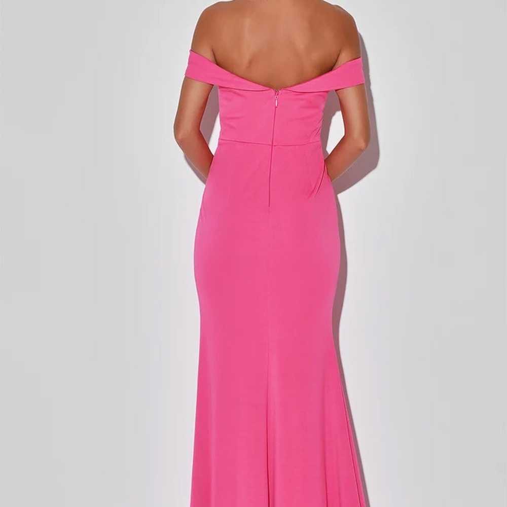 Lulus Hot Pink Off the Shoulder Maxi Dress - image 2