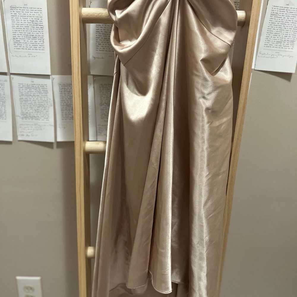 Vintage Y2K Gold Satin Halter Maxi Evening Formal… - image 5