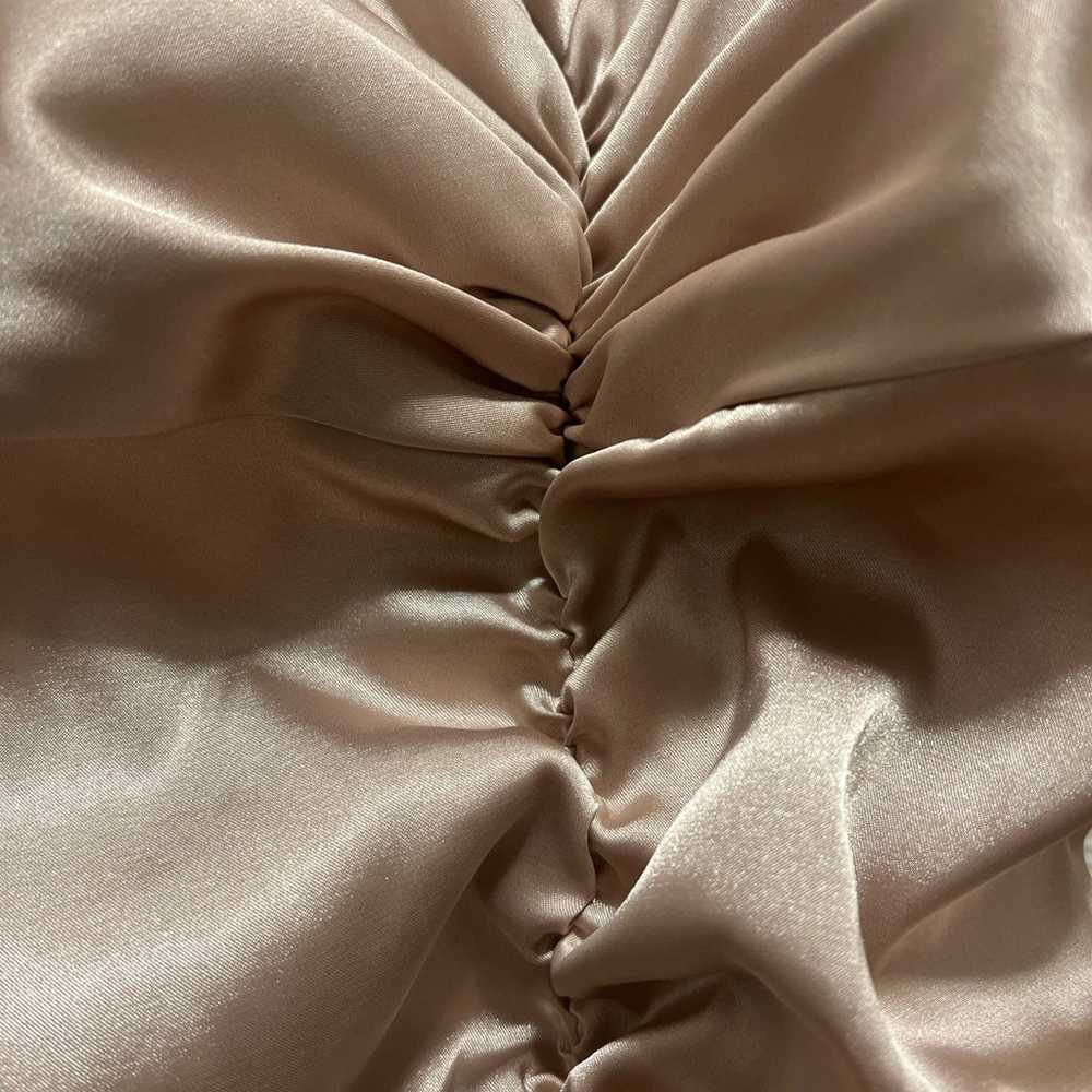 Vintage Y2K Gold Satin Halter Maxi Evening Formal… - image 6